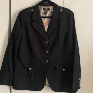 Twiggy London Size 1X Black Blazer Jacket